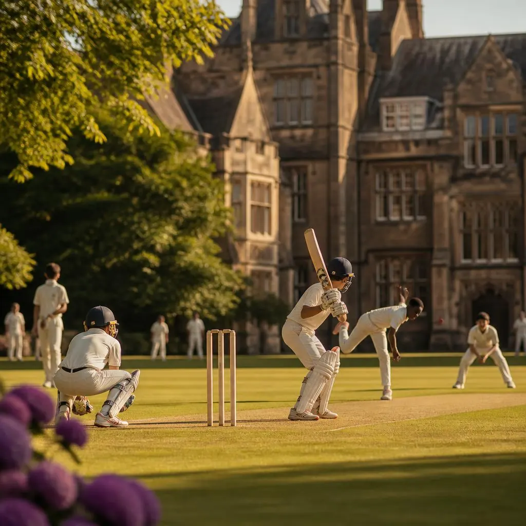 Young cricketers playing at a UK independent school cricket festival